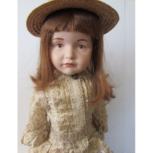  MEMsArtShop A Large Beautiful Reproduction Antique BisquePorcelain K.R. Doll - Hand Made.