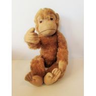 Large Old Chimpanzee, Used Condition, Fully articulatedJointed, Hard Stuffed - Glass Eyes - Made In The Republic Of Ireland  MEMsArtShop