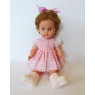 Pretty Vintage Doll With Soft Plastic Head/Hard Plastic Body - Made In England /MEMsArtShop.