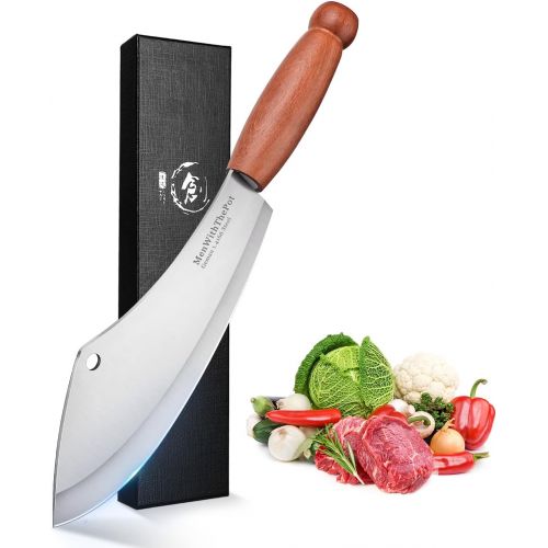  Men With the Pot Knife Meat and Vegetable Cleaver Knife Butcher Meat Knife With Gift Box (Longer Handle)