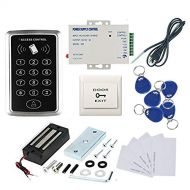 MENGQI-CONTROL 125khz RFID EM ID Keypad 1000 Users Single Door Access Control Kit 60kg electromagnetic 110-240V Power Supply RFID KeyfobCard