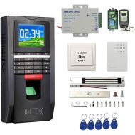 [아마존베스트]MENGQI-CONTROL Complete Biometric Kits Fingerprint RFID Access Control System 600Lbs Magnetic Lock TCP/IP Time Attandance