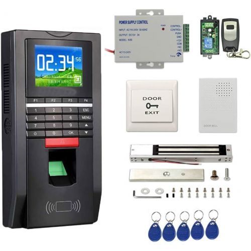  [아마존베스트]MENGQI-CONTROL Complete Biometric Kits Fingerprint RFID Access Control System 600Lbs Magnetic Lock TCP/IP Time Attandance