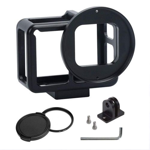  MENGS GP-107 Aluminium Legierung schuetzende Gehause Case mit 52mm UV Filter fuer GoPro Hero 7 Black Action Kamera mit Hintere Abdeckung