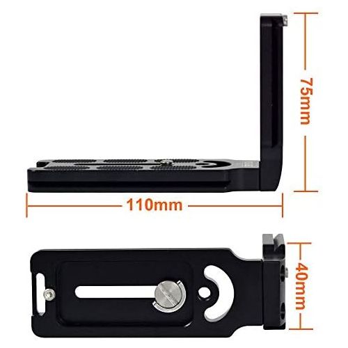  [아마존베스트]Mengs Camera Solid Aluminium L-Shaped Vertical Quick-Release Plate for Tripod Ball Head with 1/4 Inch Camera Screw