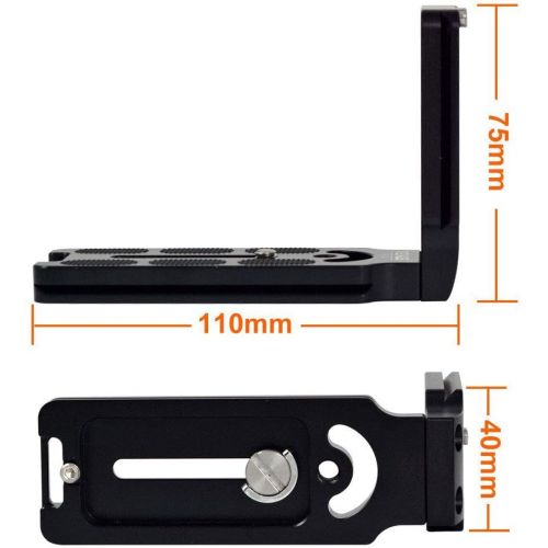  [아마존베스트]Mengs Camera Solid Aluminium L-Shaped Vertical Quick-Release Plate for Tripod Ball Head with 1/4 Inch Camera Screw