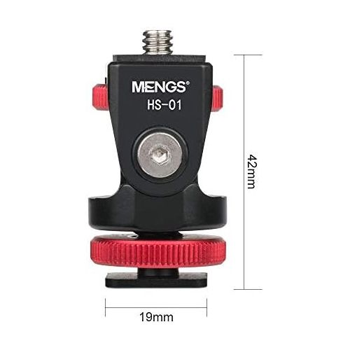  [아마존베스트]MENGS HS-01 Mini Tripod Ball Head Mount for Hot Shoe Mounting Ball Head, Bottom Screw Hole: 1/4 Screw Mounting, Weight: 34g, Ball Head Diameter is 20mm, Max Load 5kg