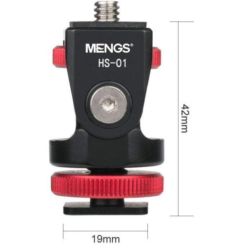  [아마존베스트]MENGS HS-01 Mini Tripod Ball Head Mount for Hot Shoe Mounting Ball Head, Bottom Screw Hole: 1/4 Screw Mounting, Weight: 34g, Ball Head Diameter is 20mm, Max Load 5kg