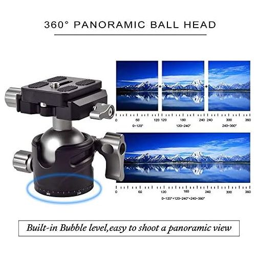  [아마존베스트]MENGS BH-36 Panorama Ball Head with 360° Rotating Clamp + Quick Release Plate for DSLR Camera Camcorder and Tirpod Head Max. Load 10 kg