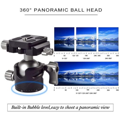  [아마존베스트]MENGS BH-36 Panorama Ball Head with 360° Rotating Clamp + Quick Release Plate for DSLR Camera Camcorder and Tirpod Head Max. Load 10 kg