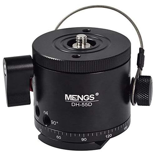  [아마존베스트]MENGS DH-55 indexing camera ball head for 1/4 inch camera thread and 3/8 inch tripod screw, 10 different degree stop distances (5° - 90°) panorama tripod with clamp and fast plate