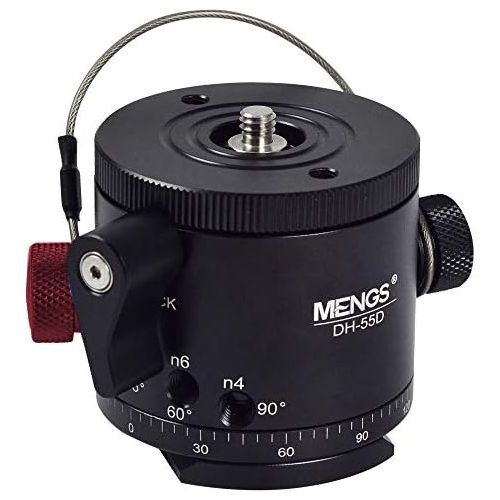  [아마존베스트]MENGS DH-55 indexing camera ball head for 1/4 inch camera thread and 3/8 inch tripod screw, 10 different degree stop distances (5° - 90°) panorama tripod with clamp and fast plate