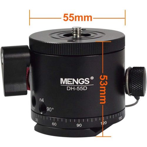  [아마존베스트]MENGS DH-55 indexing camera ball head for 1/4 inch camera thread and 3/8 inch tripod screw, 10 different degree stop distances (5° - 90°) panorama tripod with clamp and fast plate