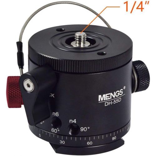  [아마존베스트]MENGS DH-55 indexing camera ball head for 1/4 inch camera thread and 3/8 inch tripod screw, 10 different degree stop distances (5° - 90°) panorama tripod with clamp and fast plate