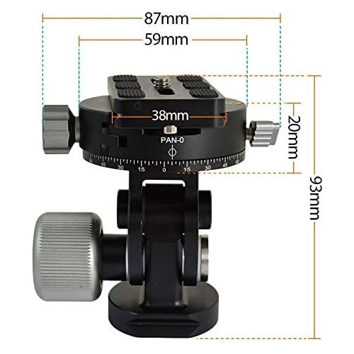  [아마존베스트]Mengs VH-10 360° Panoramic Ball Head with 3/8 Tripod Screw and 1/4 Screw Camera + Quick-Change Plate for Camera Tripod/Monopod