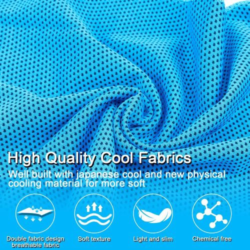  [아마존베스트]MENOLY Cooling Towel Ice Towel Microfiber Towel Soft Breathable Cool Towel for Sports, Gym, Yoga, Camping, Running, Fitness, Workout and More Activities 6 Pack