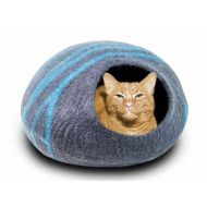 MEOWFIA Premium Cat Bed Cave (Large) - Eco Friendly 100% Merino Wool Beds for Cats and Kittens