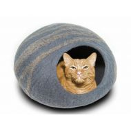 MEOWFIA Premium Felt Cat Bed Cave (Medium) - Handmade 100% Merino Wool Bed for Cats and Kittens