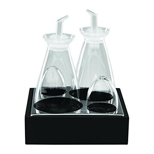  MEPRA Mepra 4-Piece Cruet and Salt Cellar Set, Black