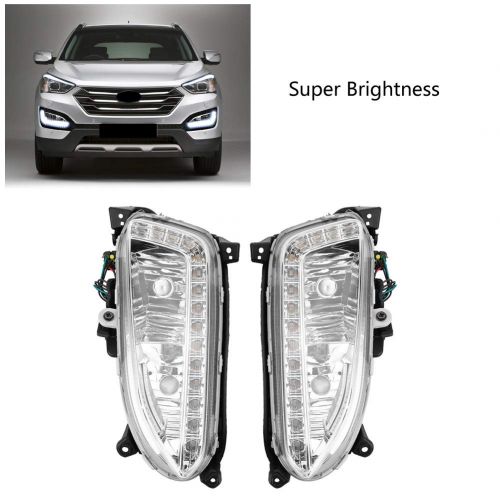  MERCEDES KIMISS 1 Pair Car Daytime Running Light DRL Fog Lamp Cover for Hyundai Santa Fe/IX45 2013-2015