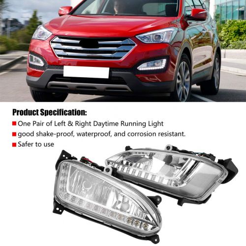  MERCEDES KIMISS 1 Pair Car Daytime Running Light DRL Fog Lamp Cover for Hyundai Santa Fe/IX45 2013-2015