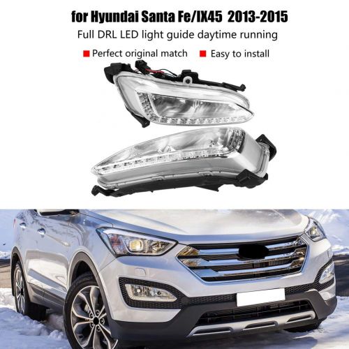  MERCEDES KIMISS 1 Pair Car Daytime Running Light DRL Fog Lamp Cover for Hyundai Santa Fe/IX45 2013-2015