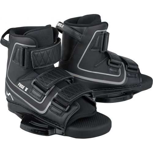  MESLE Wakeboardbindung Fuse V, Klettverschluss Bindung, Open Toe Boots mit 6 Base Plate, enormer Halt, grosser Verstellbereich