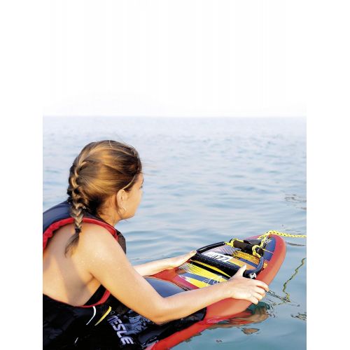  MESLE Kneeboard Whizz Hook 140 cm, Anfanger Knie-Board mit Hantel-Haken, bis 110 kg, rot-schwarz