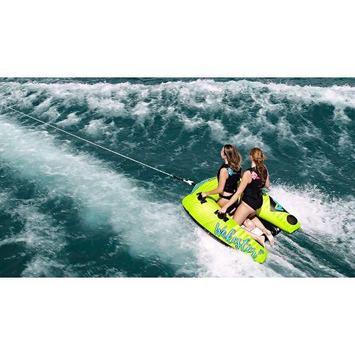  MESLE Mesle Tube Package Wakester with 2P Recall Lead, Chariot-Towable for 1 to 2 People, Inflatable Fun Tube, Green / Blue / Black