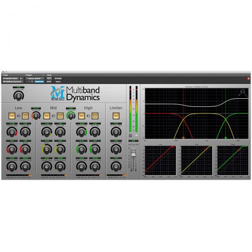  METRIC HALO},description:Multiband Dynamics is a plug-in that allows you to shape the timbral quality of your audio by running it through a three-way crossover, providing independe
