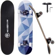 METROLLER Skateboards for Beginners,31 x 8 Complete Standard Skate Boards for Girls Boys, 7 Layer Canadian Maple Double Kick Concave Skateboard for Kids Youth Teens Adults