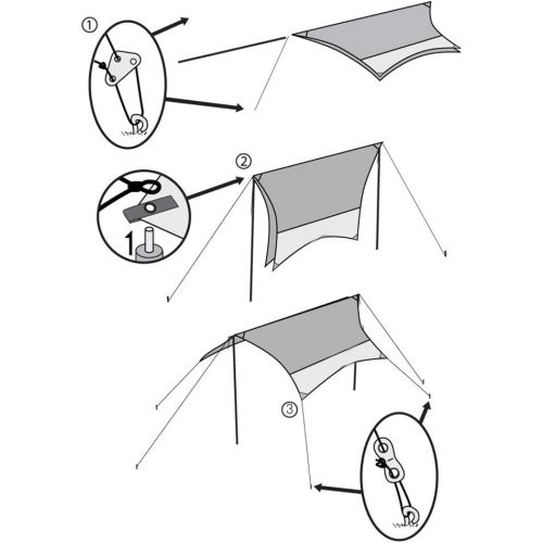  METTE 13.8x13.8ft Lightweight Camping Tarp Shelter, Beach Tent Sun Shade Awning Canopy with Adjustable Tarp Poles, Waterproof Sun-Proof for Hiking Fishing Picnic