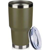 [아마존베스트]MEWAY 30oz Tumbler Double Wall Vacuum Insulated Travel Mug, Stainless Steel Tumbler with Lid, Durable Powder Coated Insulated Coffee Cup for Cold & Hot Drinks (Army Green, 1)