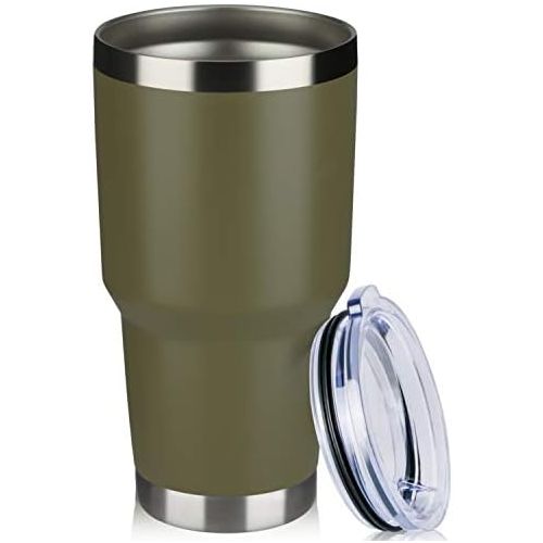  [아마존베스트]MEWAY 30oz Tumbler Double Wall Vacuum Insulated Travel Mug, Stainless Steel Tumbler with Lid, Durable Powder Coated Insulated Coffee Cup for Cold & Hot Drinks (Army Green, 1)