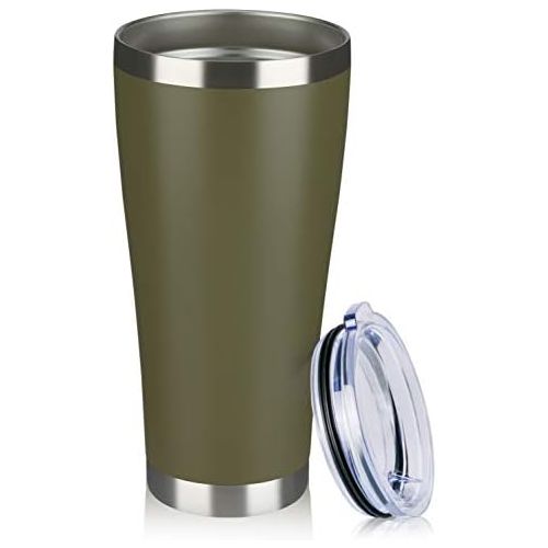  [아마존베스트]MEWAY 32oz Coffee Tumblers Vacuum Insulated Cups ,Double Wall Stainless Steel Tumbler with Lid ,Durable Powder Coated Thermos Coffee Mugs for Ice and Hot Drink (Army Green ,1)