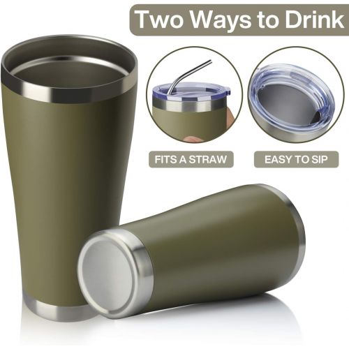  [아마존베스트]MEWAY 32oz Coffee Tumblers Vacuum Insulated Cups ,Double Wall Stainless Steel Tumbler with Lid ,Durable Powder Coated Thermos Coffee Mugs for Ice and Hot Drink (Army Green ,1)
