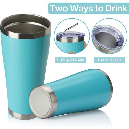  MEWAY 30oz Stainless Steel Tumblers Bulk 8 Pack ,Vacuum Insulated Cups Double Wall Large Tumbler with Lid ,Powder Coated Coffee Mugs for Ice & Hot Drink Gifts for Men(Light Blue ,S