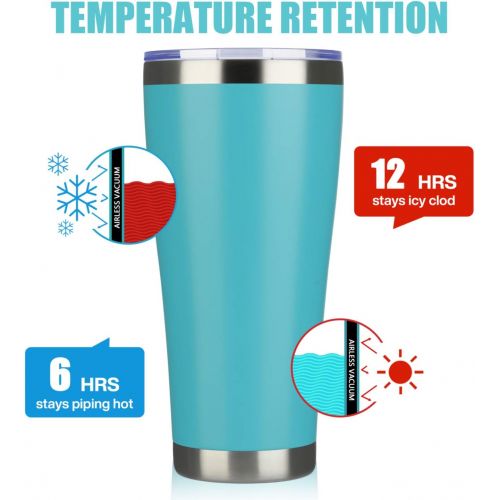  MEWAY 30oz Stainless Steel Tumblers Bulk 8 Pack ,Vacuum Insulated Cups Double Wall Large Tumbler with Lid ,Powder Coated Coffee Mugs for Ice & Hot Drink Gifts for Men(Light Blue ,S