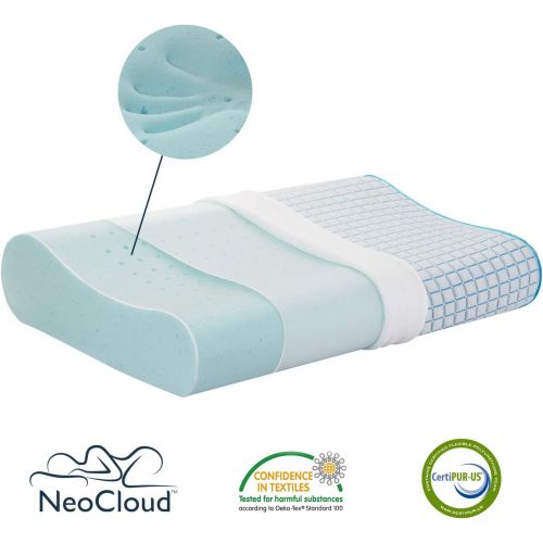  [아마존핫딜][아마존 핫딜] MEWE Cool Memory Foam Pillow Gel Memory Foam Orthopedic Pillow with Cooling Washable Cover Contour Pillow for Side Back Stomach Sleepers Cervical Pillow for Neck Pain (24 x 16 x 3.