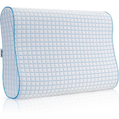  [아마존핫딜][아마존 핫딜] MEWE Cool Memory Foam Pillow Gel Memory Foam Orthopedic Pillow with Cooling Washable Cover Contour Pillow for Side Back Stomach Sleepers Cervical Pillow for Neck Pain (24 x 16 x 3.