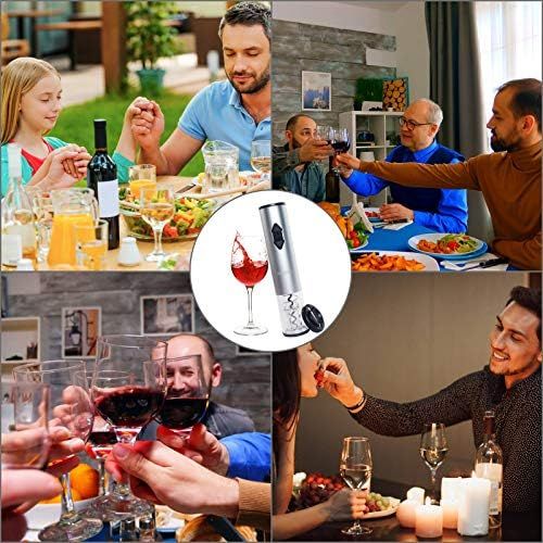  [아마존베스트]MEYUEWAL Electric Wine Opener Kit with Foil Cutter, Household Electric Corkscrew Opener Reusable Full Automatic Wine Bottle Opener, Holiday Gift for Your Parents, Lovers and Friend