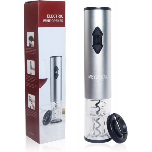  [아마존베스트]MEYUEWAL Electric Wine Opener Kit with Foil Cutter, Household Electric Corkscrew Opener Reusable Full Automatic Wine Bottle Opener, Holiday Gift for Your Parents, Lovers and Friend