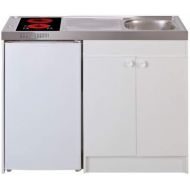 [아마존베스트]Mezieres  Sink Kitchen + Domino Vitro Width 120 cm with Refrigerator DF114
