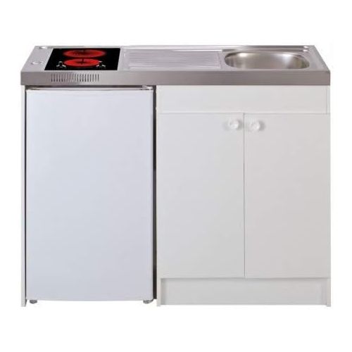  [아마존베스트]Mezieres  Sink Kitchen + Domino Vitro Width 120 cm with Refrigerator DF114