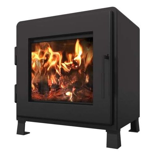  MF Fire Satin Black Nova Wood Stove with Room Blower Fan