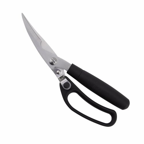  MFGG Kitchen Scissors  Heavy Duty Spring Loaded Kitchen Shears 3.5mm Stainless Steel Blades For Cutting Bones,Fish,Chickens,meat,Herbs,Safety Clip (Black)