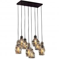 MFR Light Fixtures Linear Chandelier Centerpiece For Dining Rooms And Kitchen Areas | 24 Long Light Fixture Provides Ample Lighting | Round Indoor Hanging Lamp Set Descends From Ceilings To Create Mo