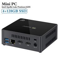 MFY Mini PC, 4GB/128GB MSATA SSD Windows 10 64-bit Intel Apollo Lake Pentium J4205 (up to 2.6GHz), Support 4K/SATA/MSATA/TF Card/Dual HDMI/Dual WiFi/1000Mbps LAN/BT4.0/Auto Power On, M