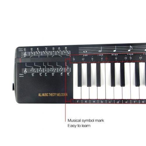  MG.QING Melodica 37-Key Air Piano Keyboard with Plastic Elastic Long Tube,Short Mouth and Music Lovers Carrying Bag for Beginners Children Black