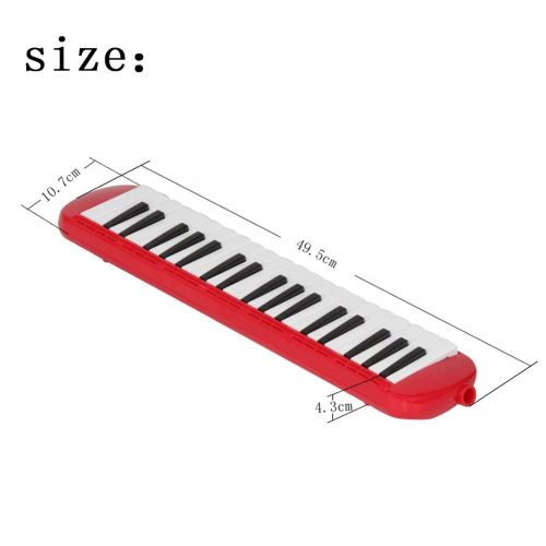  MG.QING Melodicas 37-Key Piano Keyboard Wind Instrument Red